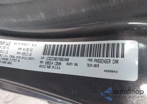 2015 Chrysler 200 Limited z USA, uszkodzony, nr VIN 1C3CCCAB1FN561040